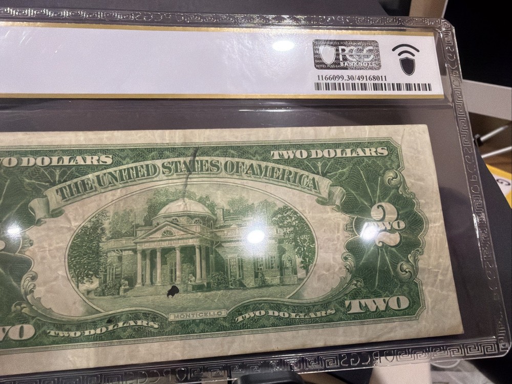 1928C $2 Legal Tender Gutter Fold Error Note Graded PCGS Very Fine 30