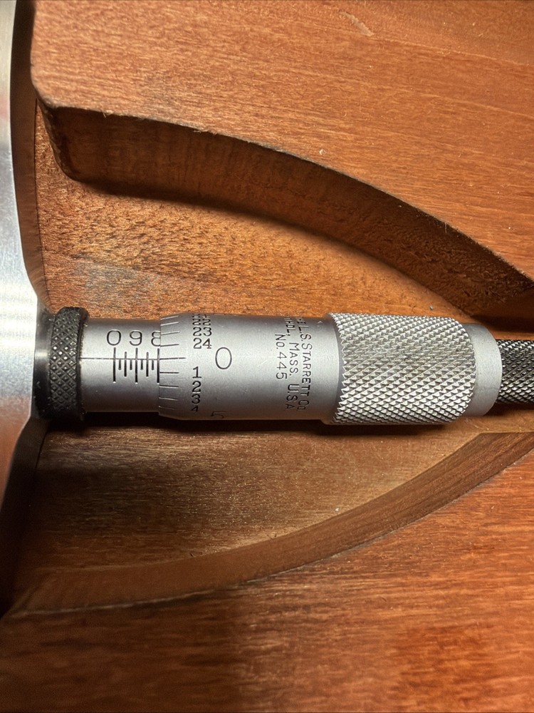 STARRETT 445 DEPTH MICROMETER: 0-9″ (5” BASE) - Ratcheting with Case