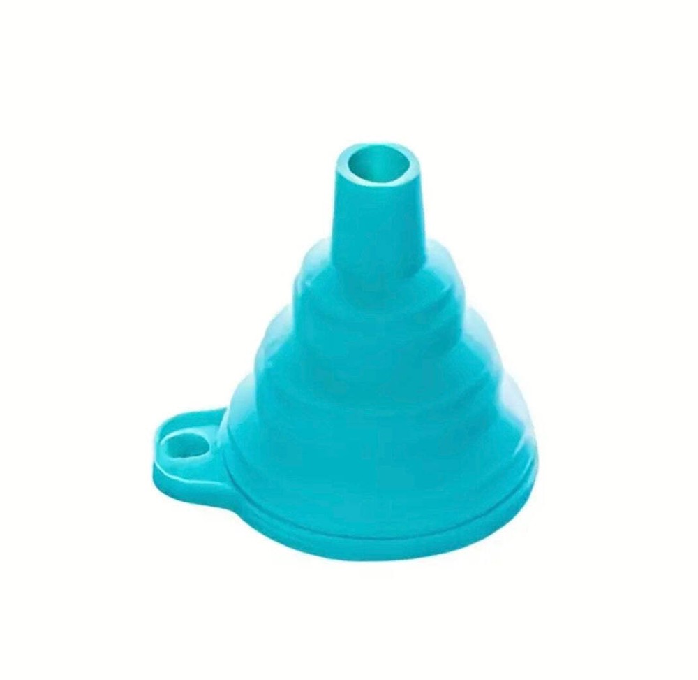 Collapsible Silicone Funnels 3-Pack - Mini Fold-Up Kitchen Funnels