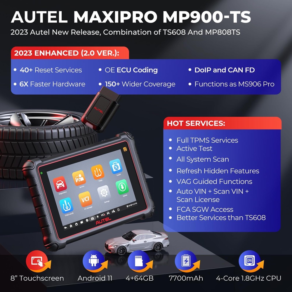 Autel MaxiPRO MP900-TS MP900TS Full TPMS Reset Programming Scanner ECU Coding