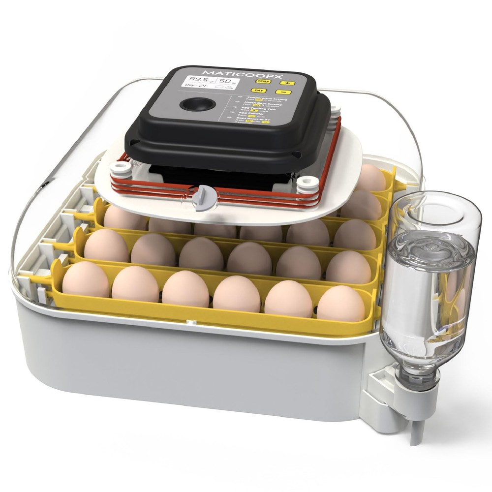 30 Egg Incubator with Humidity Display, Automatic Turner, Egg Candler for