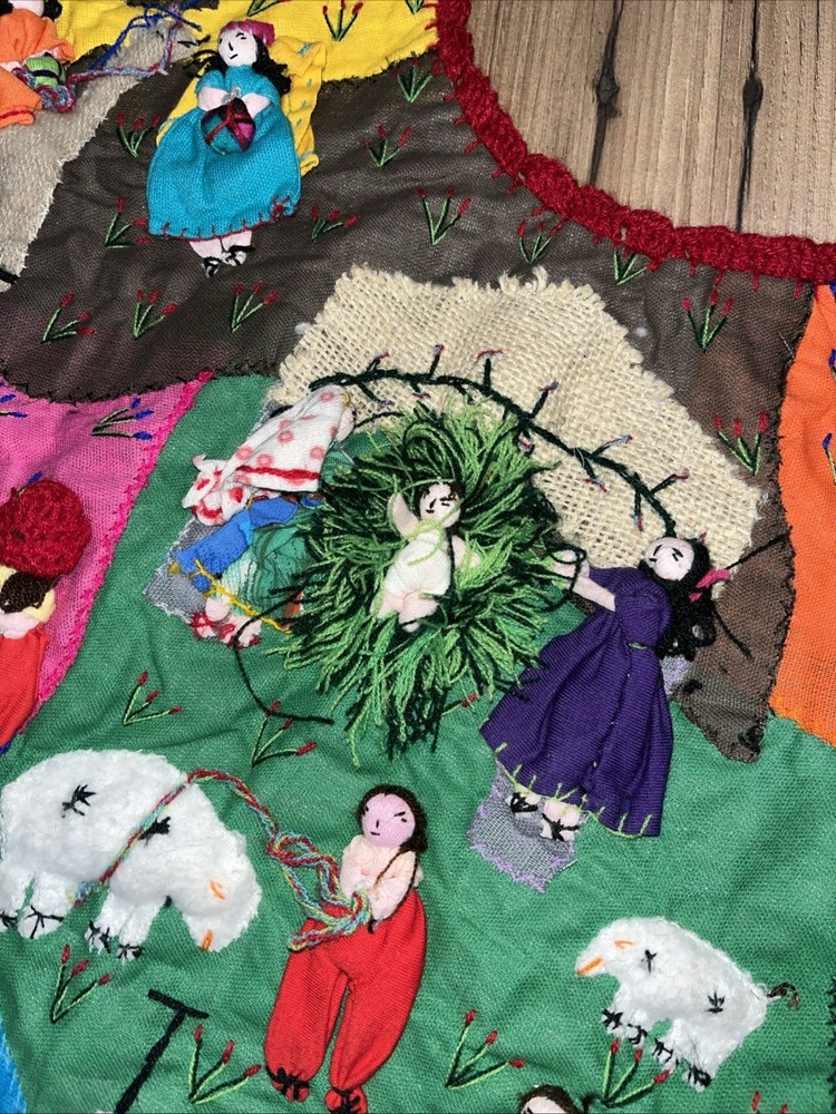 Christmas Tree Skirt - Handmade Peruvian embroidered Large 42”