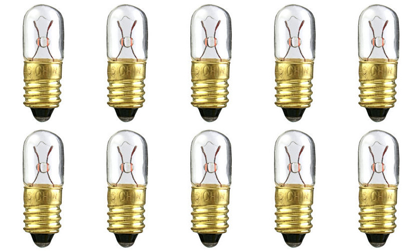 Box of 10 #48 Lamp Bulb Lightbulbs 2 V, 0.12 W, 0.06 A