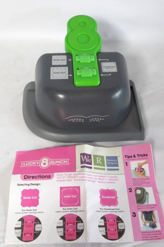 Large Super 8 Punch - Green Tab - Tatted Doily