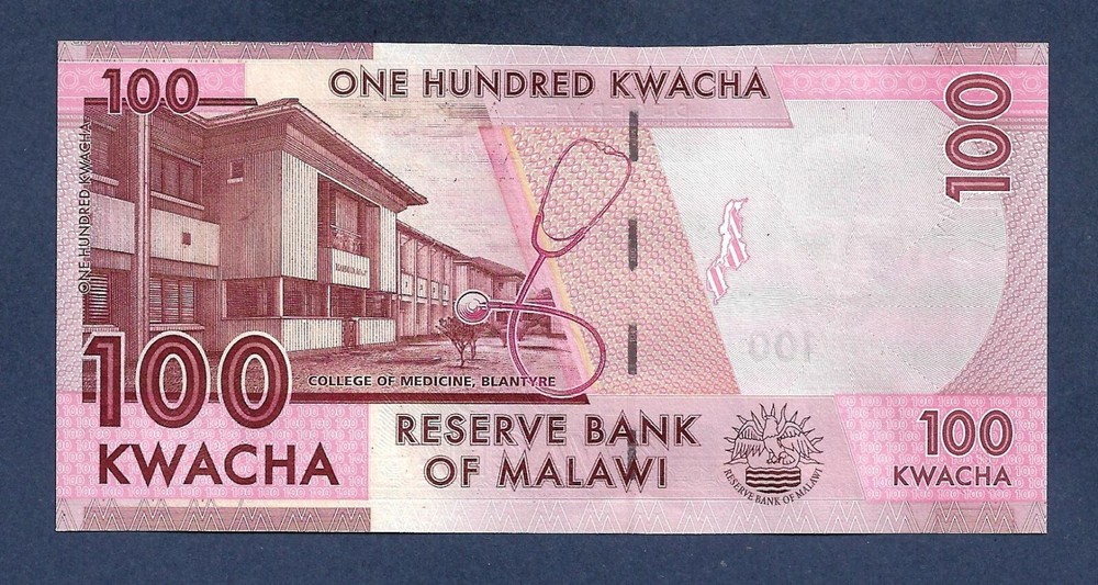 (DN) Malawi 100 Kwacha 2017 Replacement P-59 UNC