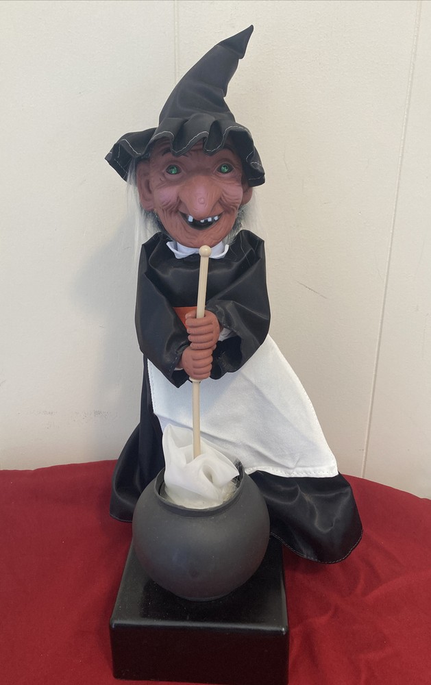 Vintage battery operated light sensor Spooky Cauldron Halloween decor