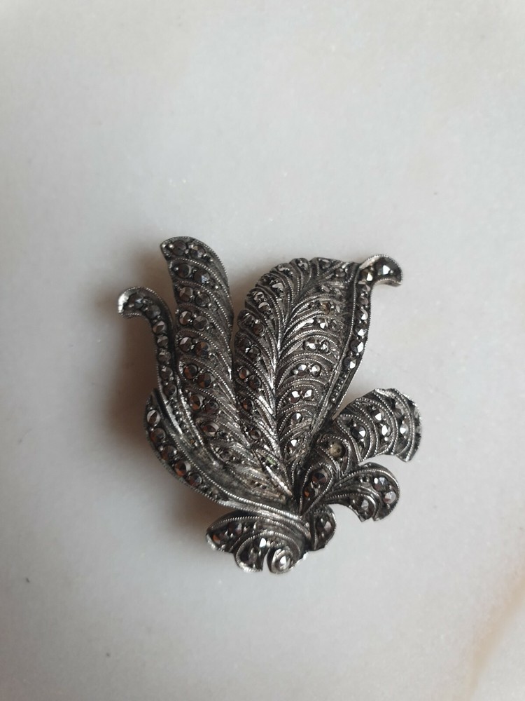 Germany, Brooch, Silver and Marcassite, Early 20th Century.