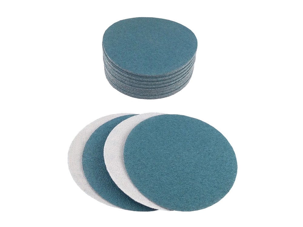 8" Blue Zirconia Cloth Hook and Loop Sanding Discs (50 Pack, 80 Grit)