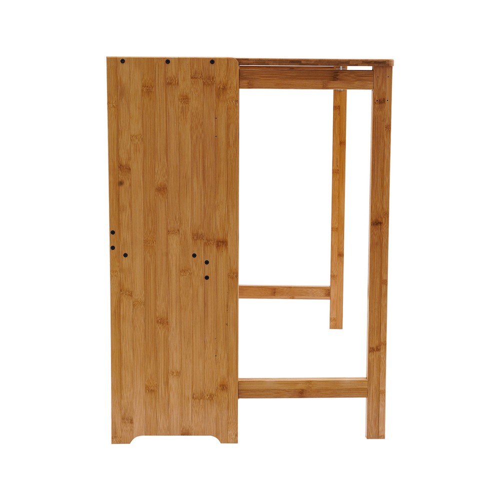 Folding Computer Desk, Modern Writing Table &Storage Shelf Home Office Work Desk