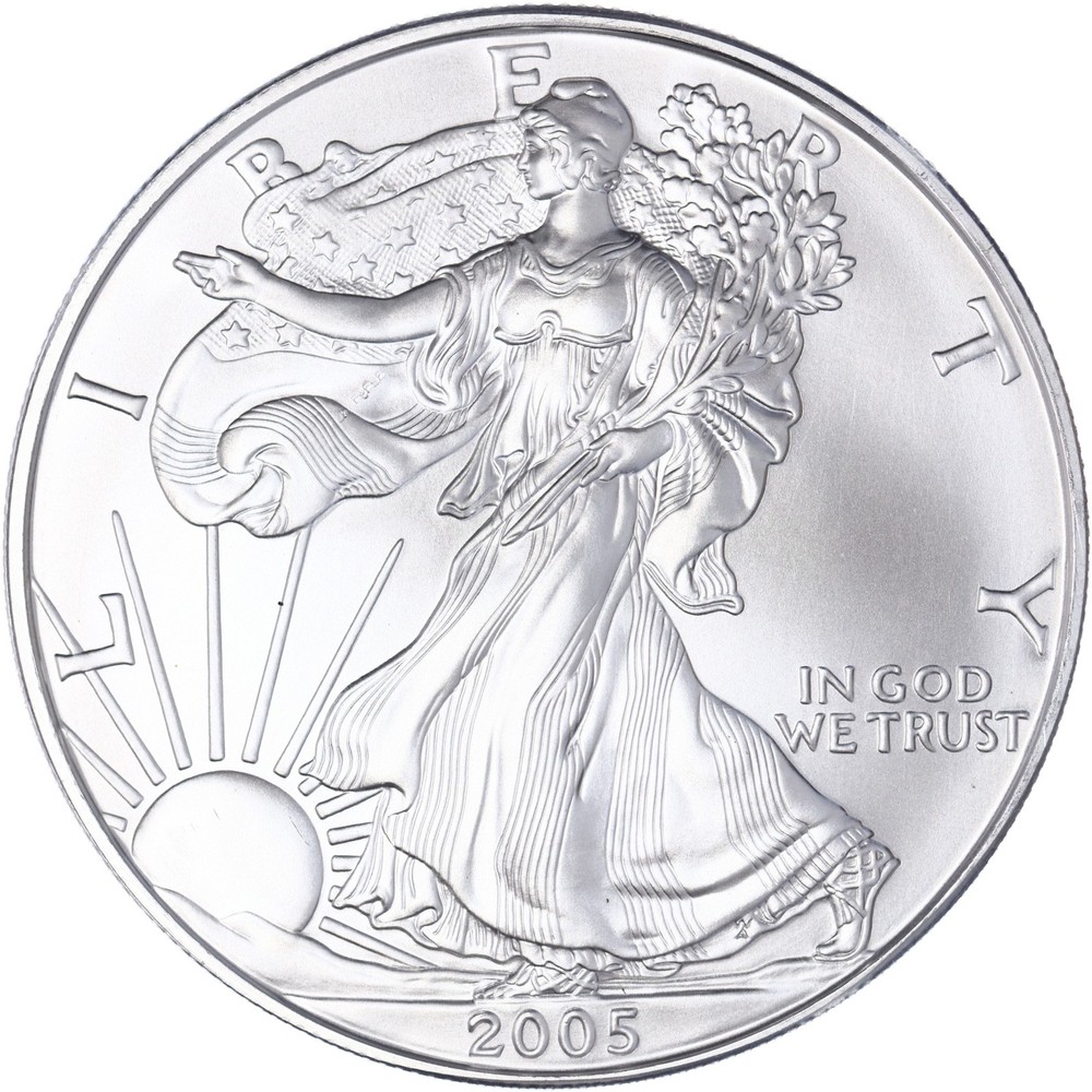 2005 American Silver Eagle 1 Oz Gem Brilliant Uncirculated Coin