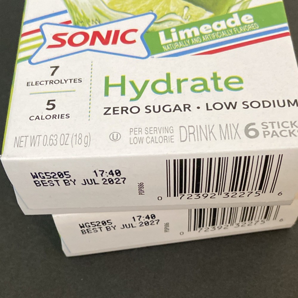 2 boxes Pure Kick Electrolytes Drink Mix Limeade Zero Sugar Low Sodium 6 Sticks