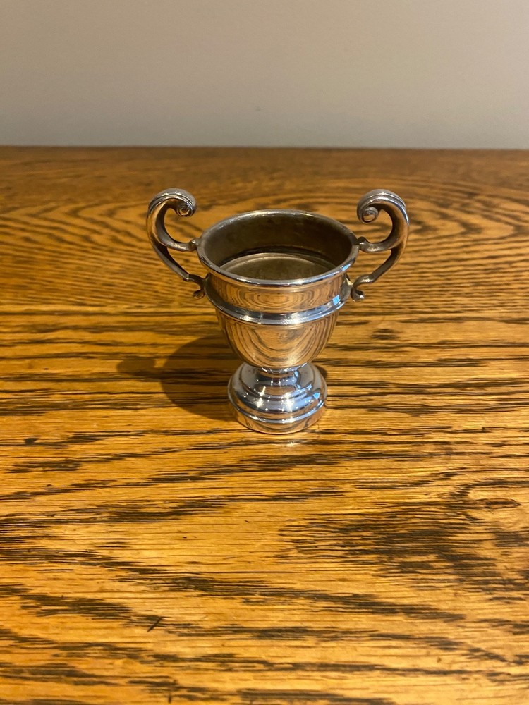 ANTIQUE QUALITY SILVER PLATE MINIATURE TROPHY
