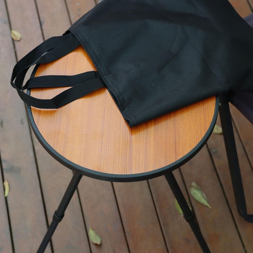 2pack Small Folding Round Portable Patio Table, Height Adjustable Side Table