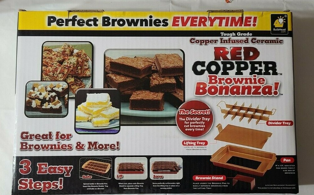 Red Copper Non Stick Copper Infused Brownie Maker