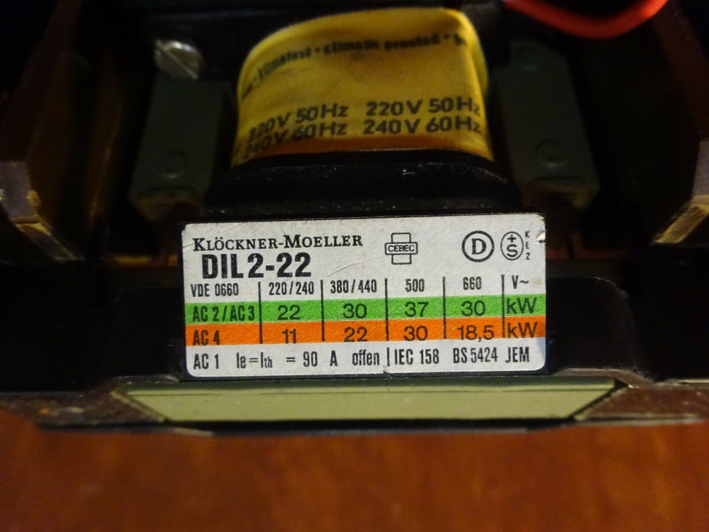 Klockner Moeller DIL 2-22 contactor 30KW/220V