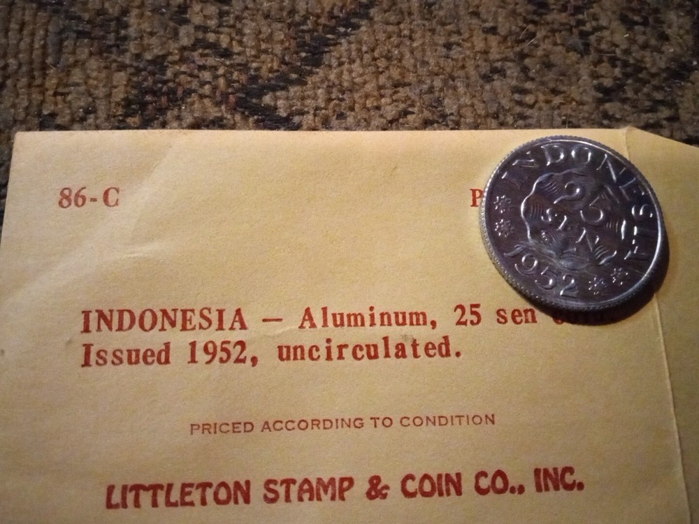 1952 Indonesia - 25 Sen Uncirculated