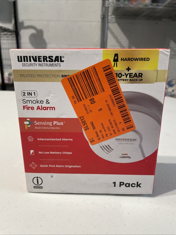Hardwired and 10-Year Battery Backup Smoke Detector with Ionization Sensor