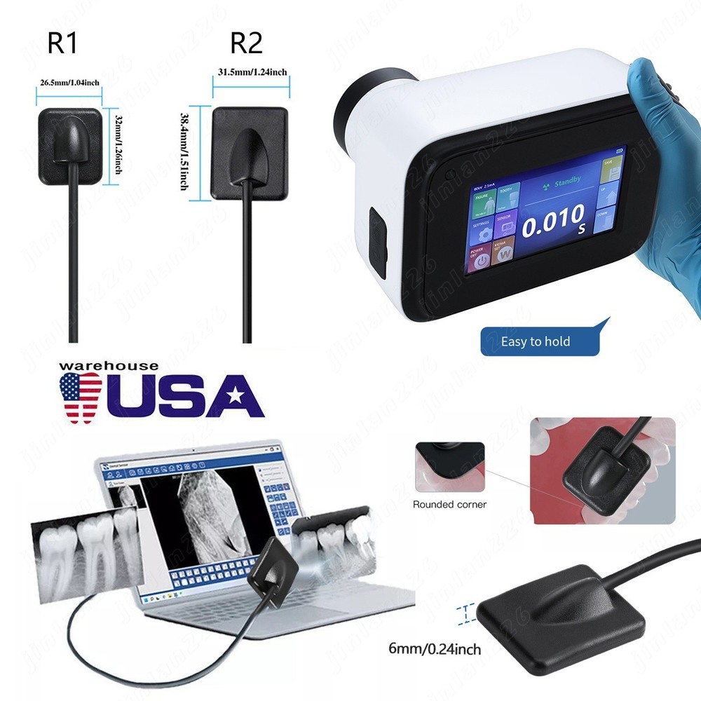 Portable Dental X Mobile Unit Ray Digital Machine w/ Shield/Sensor Size 1/2