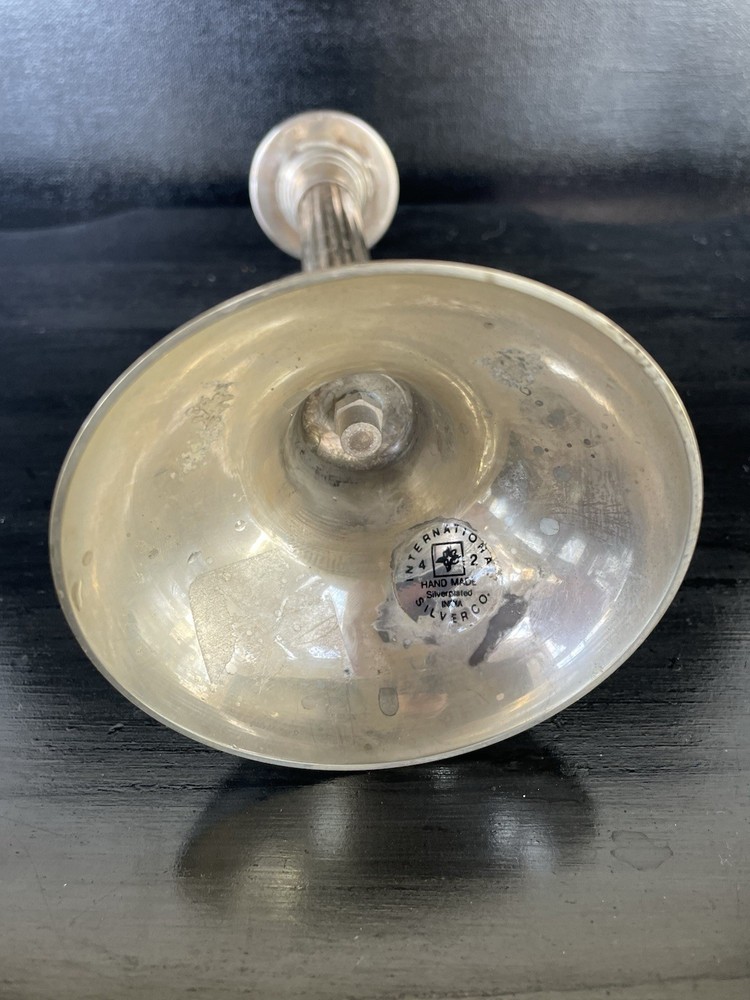 Vintage Silver Plated International Silver Co Candlestick 8 In