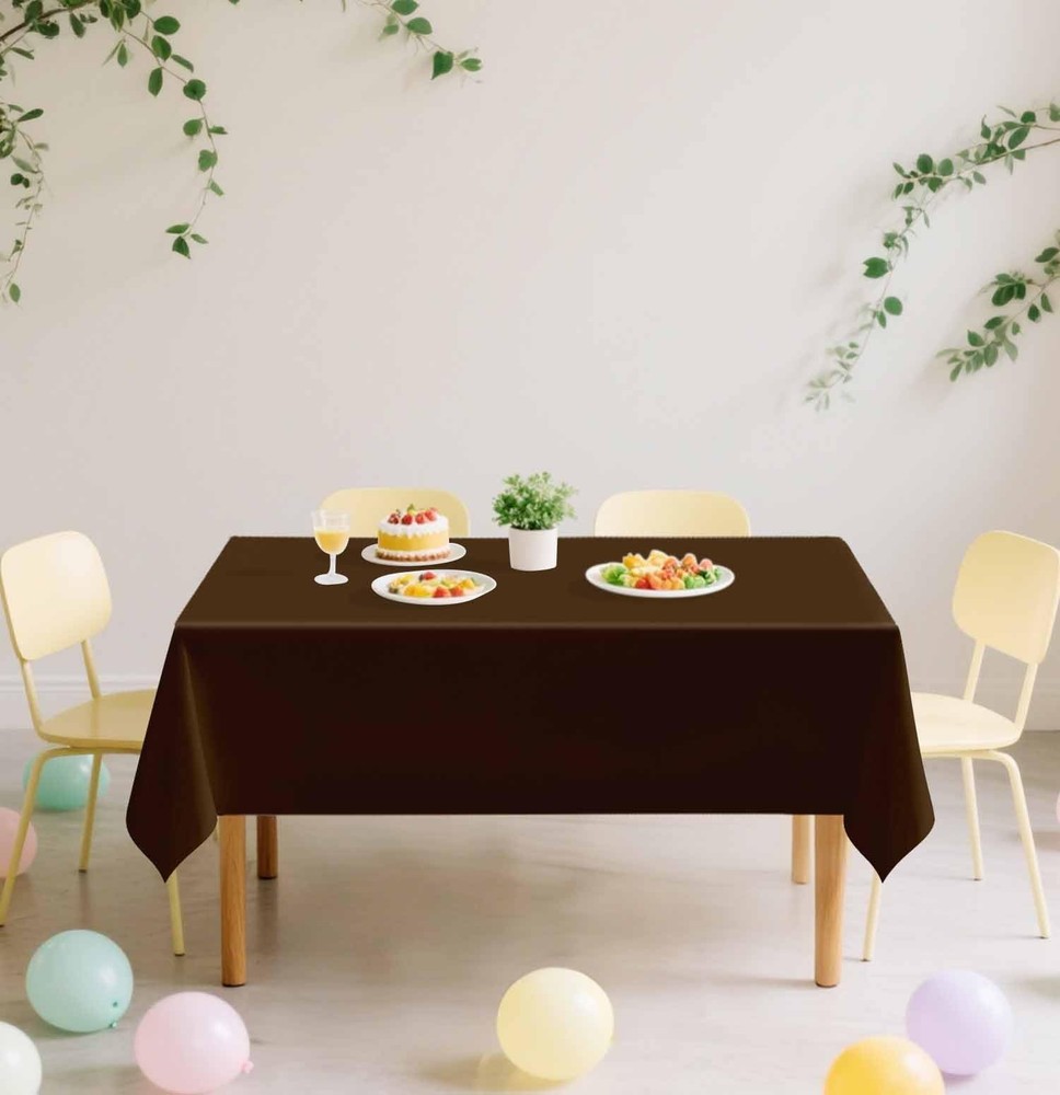 SietDESEO 2 Pack Brown Plastic Tablecloth 2 Pack,