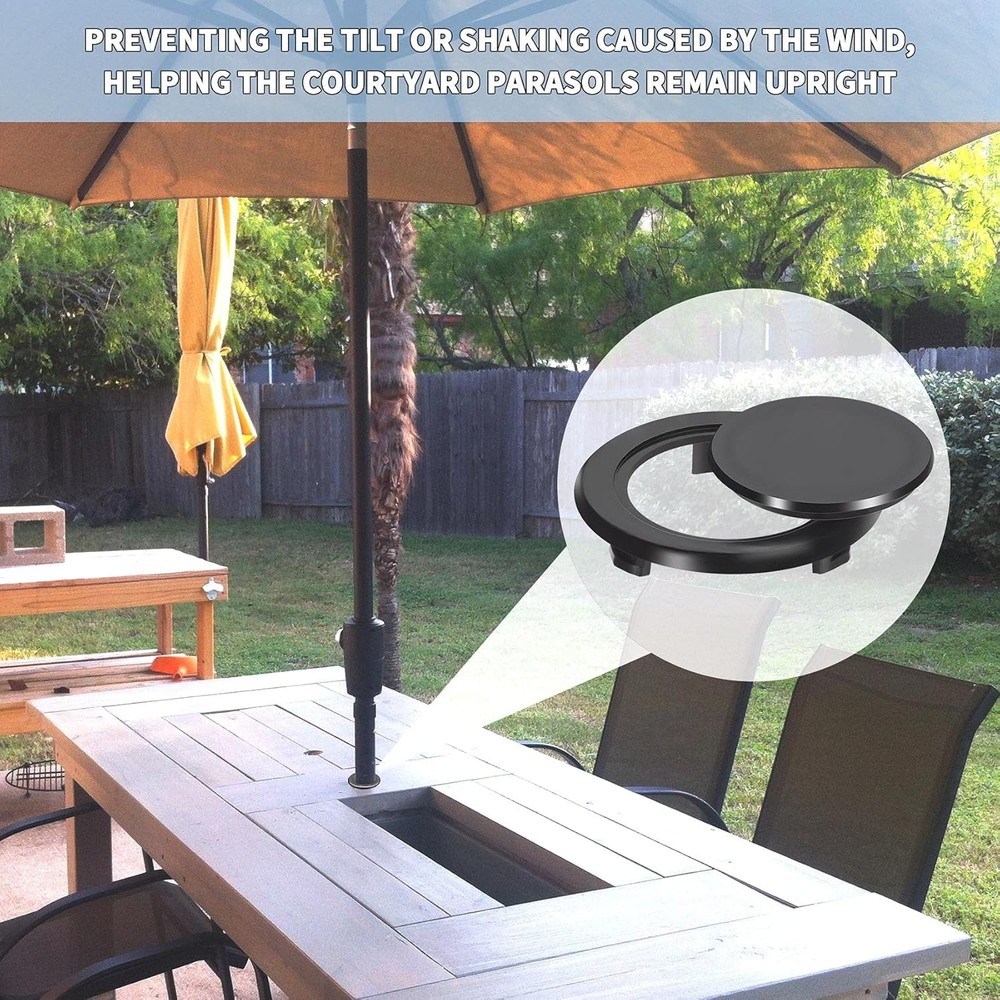 4 Pack Patio Table Umbrella Hole Ring and Cap Set, 4 Set