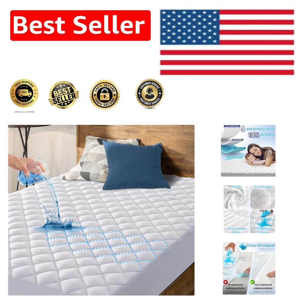 Full Size Quilted Waterproof Mattress Protector with 21" Deep Pocket