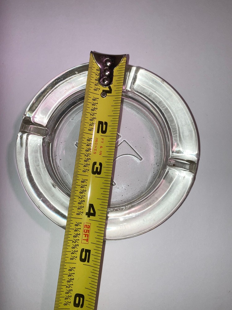 Pair Retro Hilton Hotel Glass Ashtrays
