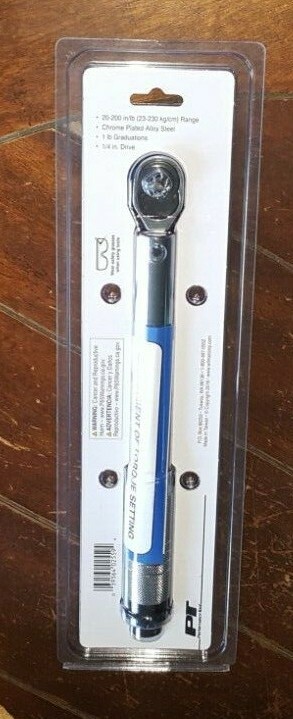 PT 1/4" Click Torque Wrench -Adjustable- Item #M201