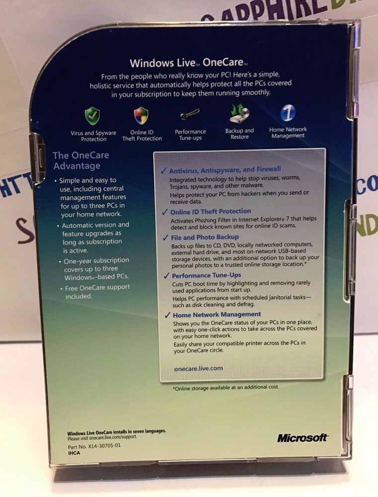 Windows Live OneCare All-In-One Security and Performance Service. MICROSOFT