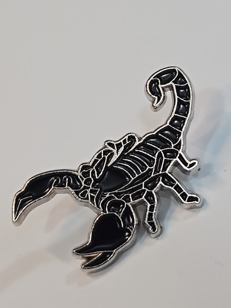 Scorpion Lapel Pin Black & Silver Colors
