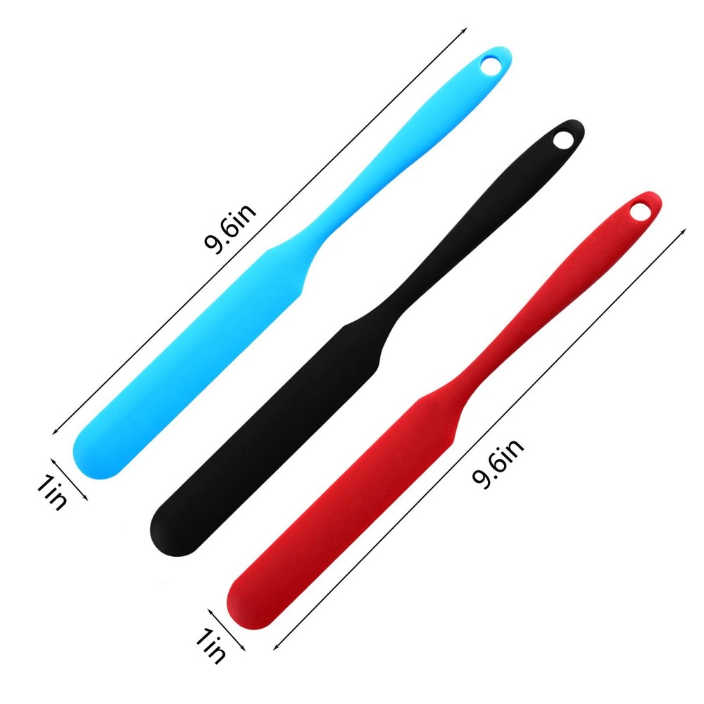 【5 Pack】Silicone Jar Spatula, Long Handle Jar Scraper Spurtle, Sourdough Spat...