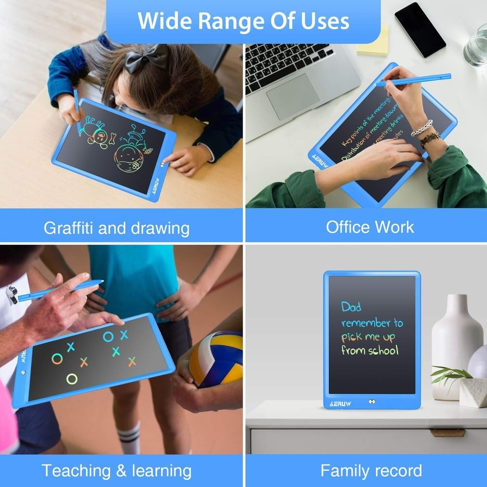 Eco-Friendly 10-Inch LCD Writing Tablet for Students & Professionals - Blue