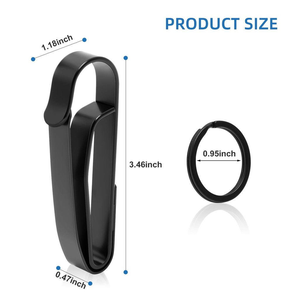 Batur Duty Belt Key Holder, 2 Pack Improved Quick Release Large, Black