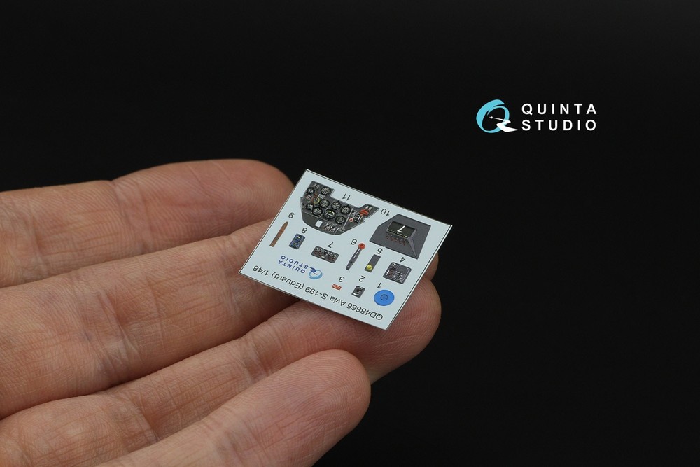 Quinta Studio 1/48 Avia S-199 3D Interior Cockpit Colored Decals Eduard