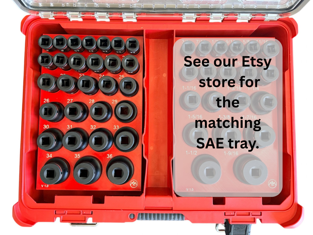 Milwaukee Packout 1/2" SAE Deep Impact Socket Tray 3D Printed 49-66-7012
