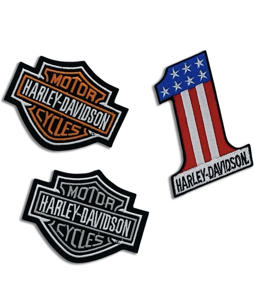 Harley Davidson Logo Patch Biker Iron-On Embroidered Badge