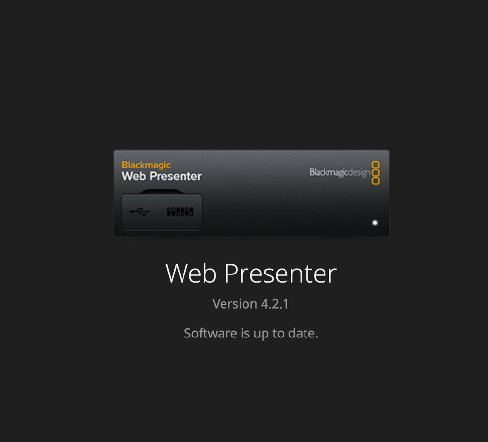 Blackmagic Design Web Presenter Mini SDI HDMI to USB Webcam w/ Smart Panel