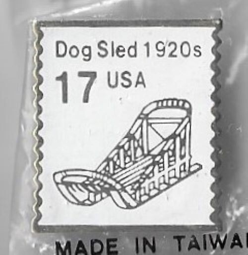 USPS DOG SLED 1920'S 17c PINBACK