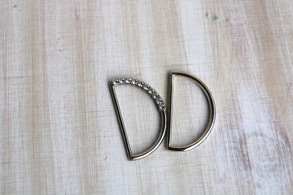 D ring rhinestone belt buckle for Webbing, Leather and Fabric