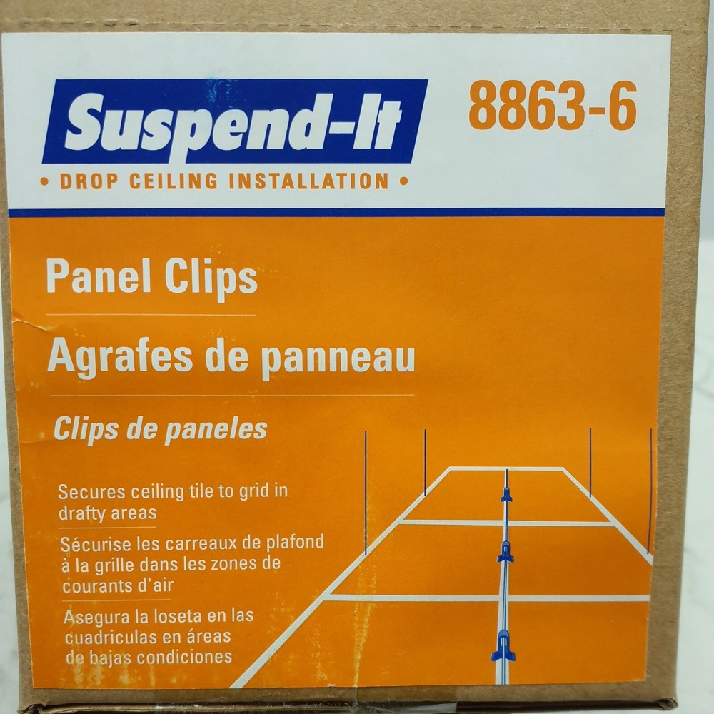 120 Pack Suspend-It 8863-6 Ceiling Tile Clips Plastic 1" 6-20 Packs