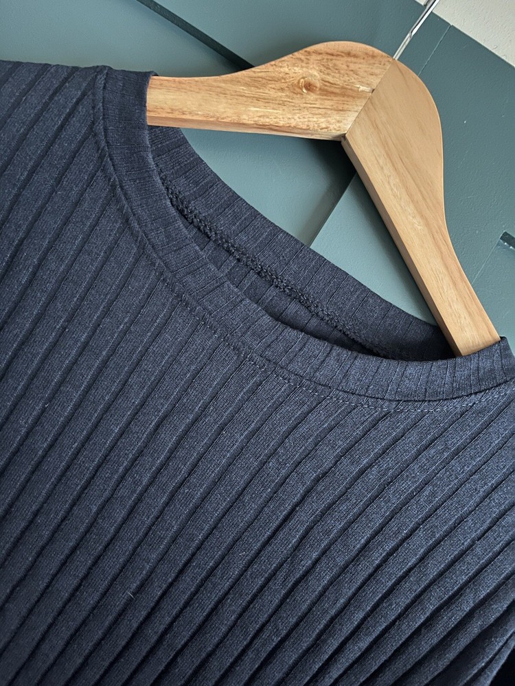 XL SHEIN CO ORD SET PYJAMAS RIBBED NAVY