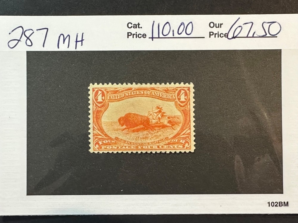 Scott #  287  MH               2024 Scott Catalogue Value $ 110.00