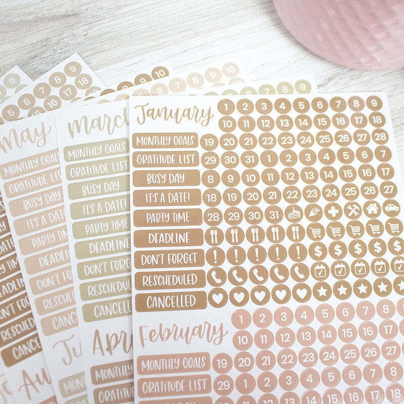bloom daily planners Planner Sticker Pack, Calendar Essentials, Aesthetic Boho