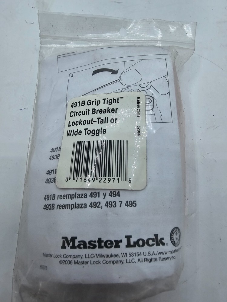 MASTER LOCK 491B Red  Grip Tight Circuit Breaker Lockout