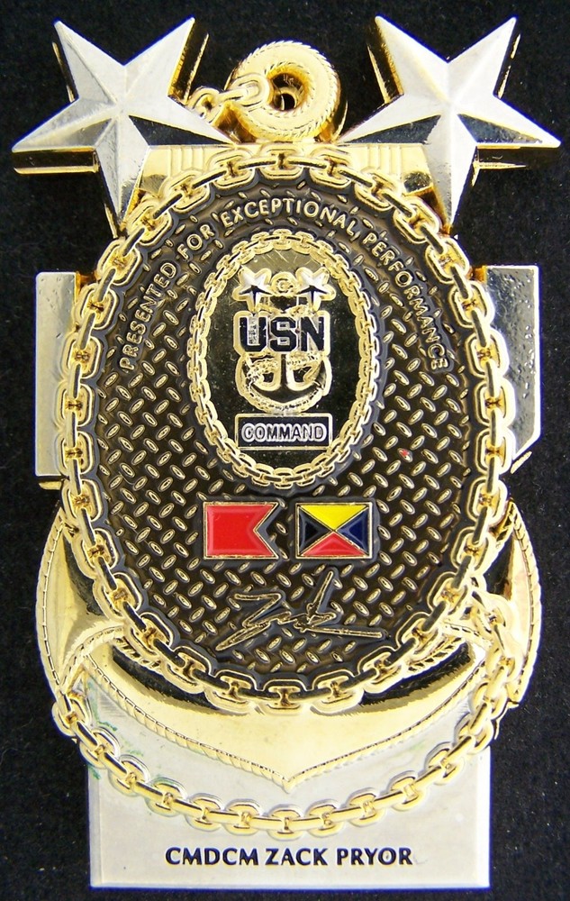 Navy Chief CMDCM Zack Pryor Challenge Coin