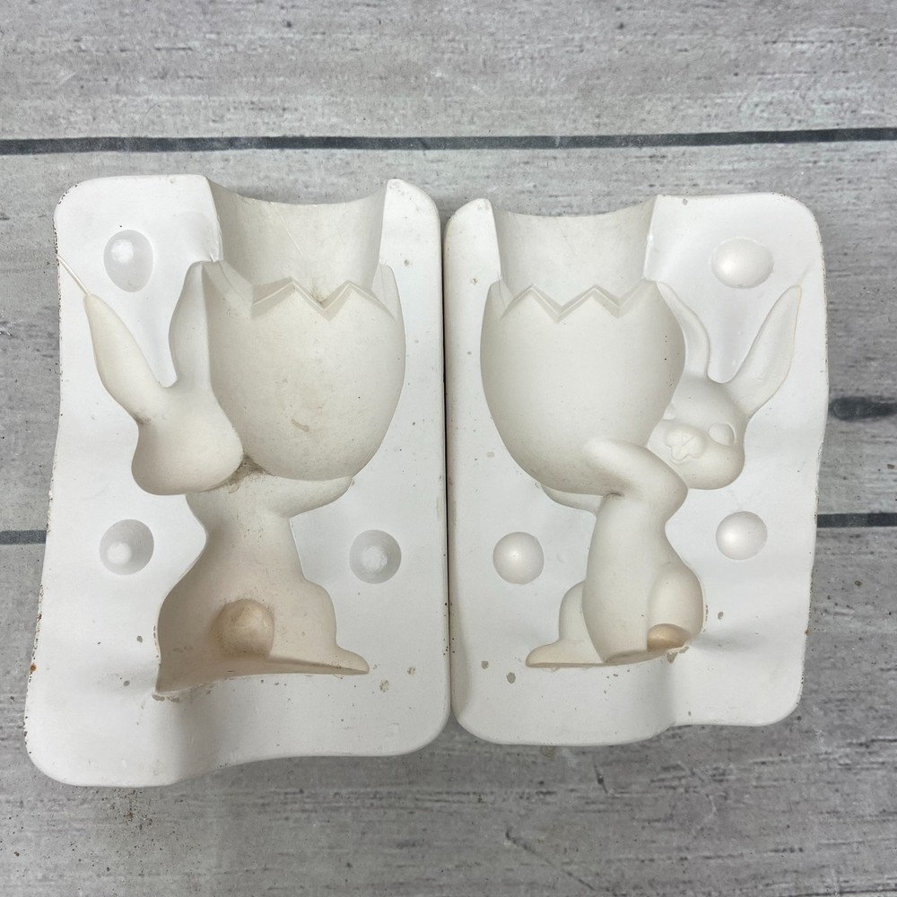 Vintage 1965 Duncan Ceramic Casting Mold Easter Bunny Planter Candy Bowl #220