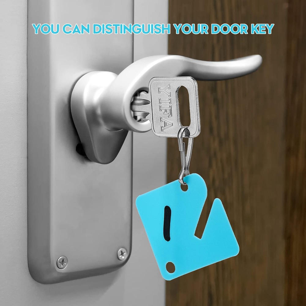 70 Sets Key Tags Blank Slotted Plastic White Ring Numbered Key Identify Tags ...