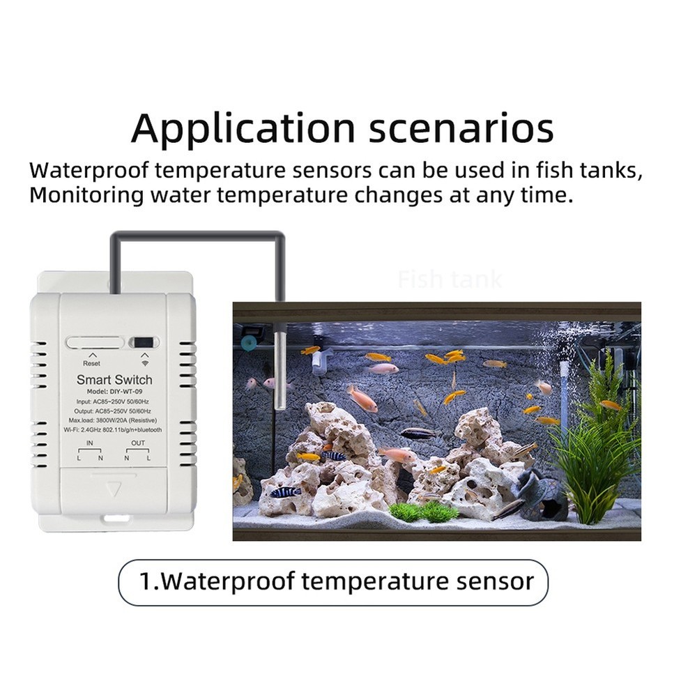 WiFi Temperature Switch with 1M Sensor WiFi 20A Thermostat Temperature7760