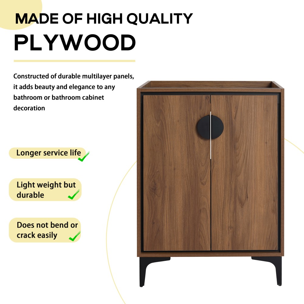 Vanity with Double Soft-Close Doors for Bathrooms Without Sinks