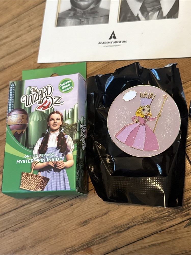 Wizard Of Oz Merchandise Bundle - Journal Notebook Diary, Glinda Pin, & Postcard